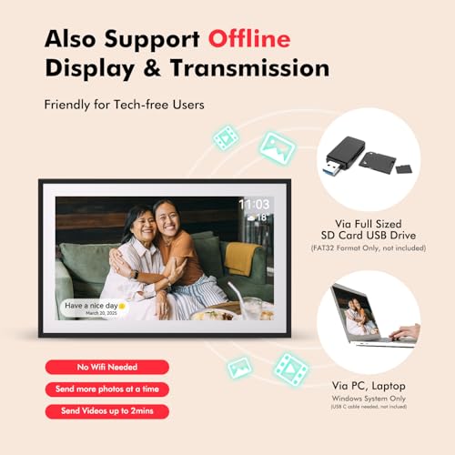 Frameo 15.6'' Digital Picture Frame, Digital Photo Frame WiFi Large Display photo 7