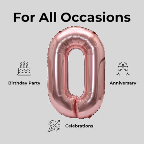 Image of Number 10 Balloon Foil Mylar Balloons for Birthday Party Decoration (Rose Gold, 40 Inch)