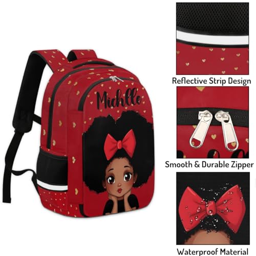 Personalized Kids Backpack Custom Backpack Schoolbag Children Bookbag for Girls Red Heart Girl3