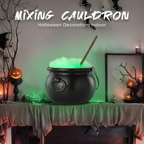 Chaudron de sorcière d'Halloween noir avec télécommande lumineuse 7 couleurs - 2
