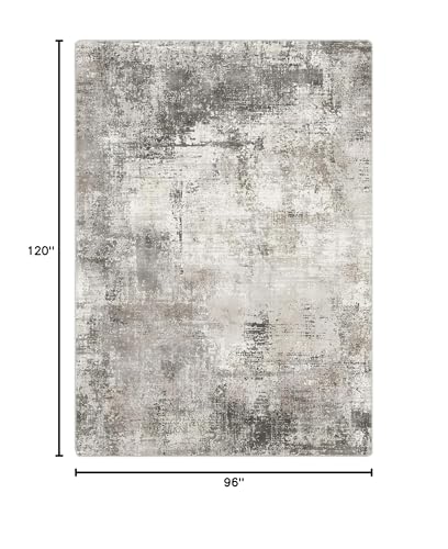 Image of BEIMO Area Rugs 8x10 Machine Washable Rug for Bedroom Living Room Dining Room, Large Modern Abstract Soft Rugs, Indoor Low Pile Carpet with Non Slip Rubber Backing, Abstract Gray