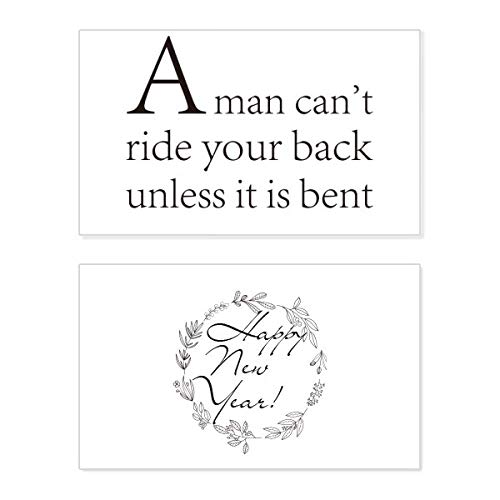Tarjeta conmemorativa de Año Nuevo con frase motivacional en inglés para regalar