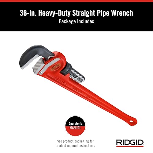Image of Ridgid 31035 model 36 Heavy-Duty Straight Pipe Wrench, 36 inch Plumbing Wrench