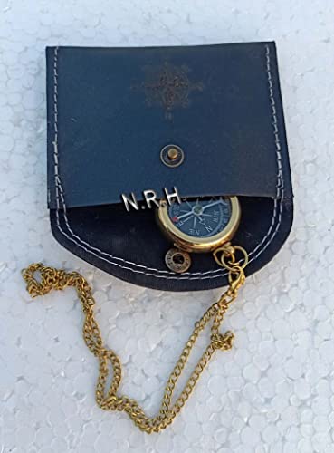 Brújula de bolsillo magnética de latón náutico miniatura 2