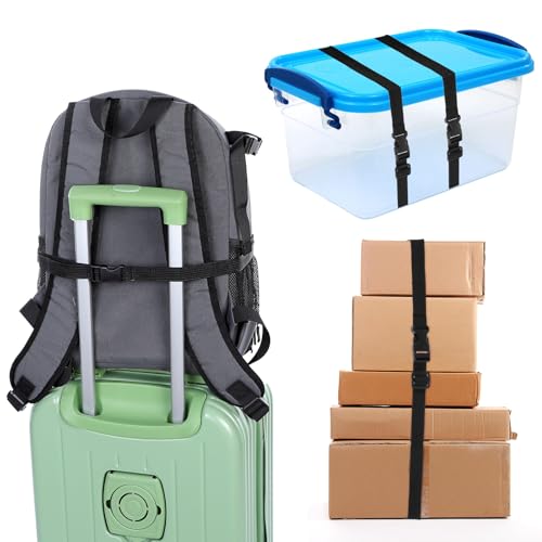 4 Pcs Black Nylon Strap Utility Straps with Quick Release Buckles, Backpack Accessory Adjustable Fixed Belt for Hiking Traveling Camping Outdoor Sports (Black, 0.78" Width, 41.33" Length)4