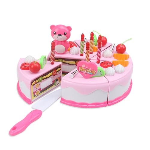 Cocinita Infantil Comida Juguete, Alimentos Juguete para Cortar Niños, Pastel de Cumpleaños Juguetes, Comida de Juguetes para Infantil, Adecuado como Juguetes Educativos de rol, 37 Piezas
