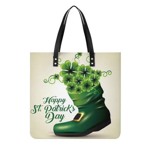 Cabas Chaussures Trèfle Vert pour femme grand sac à bandoulière voyage 39x39cm