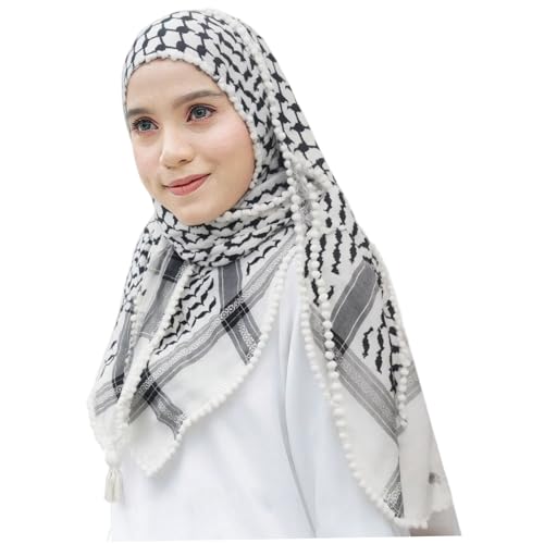 Keffiyeh palestino auténtico bufanda de algodón selecto con borlas clásicas 7