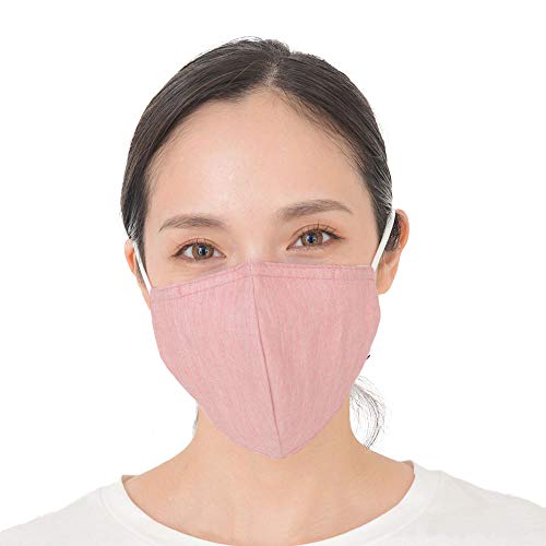 SEK認証 抗ウイルス素材使用 日本製 ファブリックケアマスク(オーガニックコットンタイプ S-M レッド) 肌側シルク100% 洗える 花粉除去率96% H12-0020_RD-SM