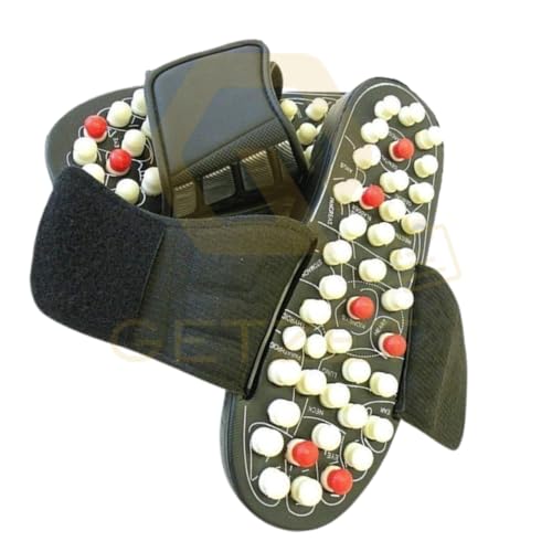 Image of Spring Acupressure and Magnetic Therapy Accu Paduka Chappal Slippers for Full Body Blood Circulation Massager Sandals Shoes for Men & Women. (Free Size)