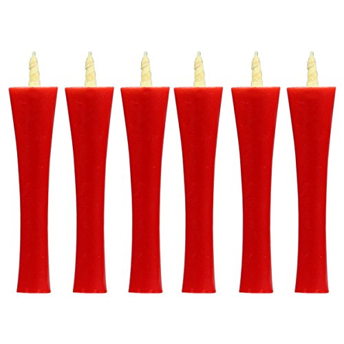 七尾 和ろうそく 30号・イカリ型(朱)6本入 ロウソク 法事 寺