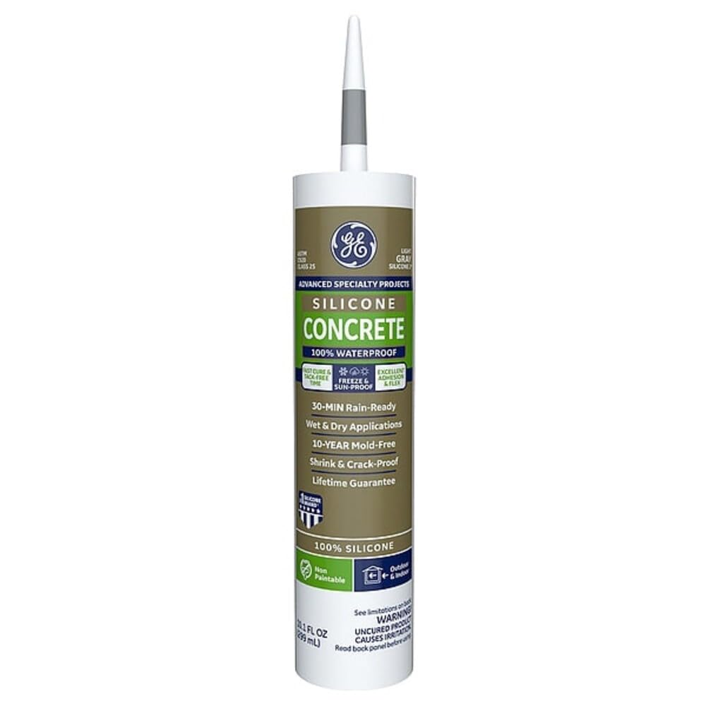 Ge neral Electric GE5020 silikon do betonu i muru II Caulk, 300 ml, jasnoszary