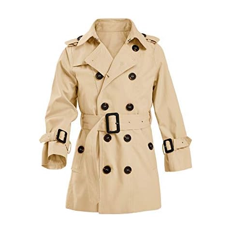 Kids Lightweight Double Breasted Trench Coat Cover
