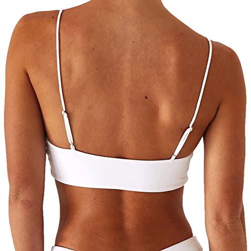Women's Bikini Top Soild Color Push Up V Neck Bathing Suit Swimsuit Top4