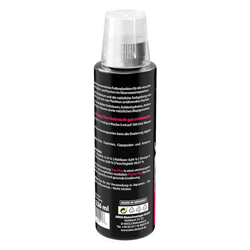 Futterplankton Meerwasseraquarium 236 ml – für Korallen, Filtrierer & Fische – konserviertes Plankton mit Omega-3, Aminosäuren & natürlichen Biopigmenten – ARKA Zoo-Plus
