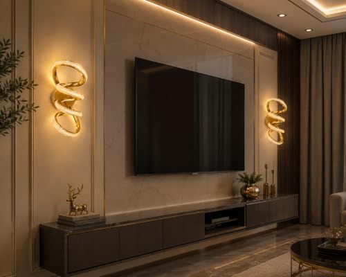 Image of FILLISKA Luxurious LED Wall Lamp for Home with Adjustable Colour Changing Function (1 Year Warranty)(French Gold-1201)
