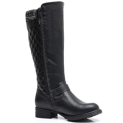 GLOBALWIN Women's Knee-High Boots Fall Winter Fashion Tall Black Riding Boots Size 8M - image 5