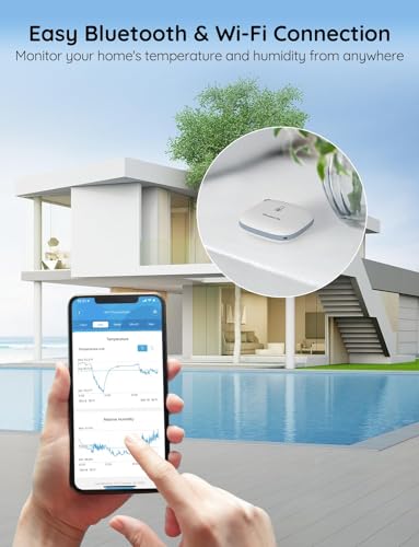 Govee WiFi Hygromètre numérique, capteur de température intelligent d'humidité intérieure avec notification d'application, 2 Stockage de données gratuit des années, moniteur à distance pour la cave à vin de l'incubateur de serre de chambre