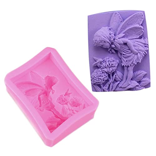 Syw 2 Pcs Silicone Mold Angel Dragonfly Butterfly Fairy Craft Art Silicone Soap Mold Diy Handmade Soap Molds 3D Cake Baking Tool #TOP1
