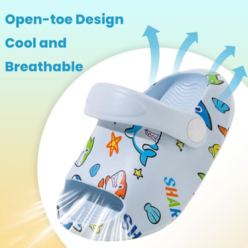 Drecage Kids Slides Sandals Toddler Boys Girls Shower Slippers with Backstrap Cute Cartoon Water Shoes Quick Dry for Garden Beach Pool4