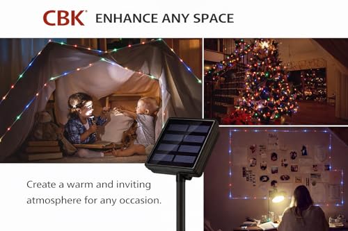 Image of CBK Solar Fairy Color String Light 200 LEDs 22 Meter Inbuilt Rechargable Batery Waterproof 8 Mode Copper Wire for Garden Yard Balcony Diwali Christmas Party & Led Light (Multi-Colour)