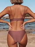 CUPSHE Women's Bikini Triangle Sexy Solid Two Piece Bathing Suit,L Brick Red