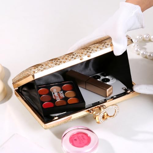 Dreubea Women's Fashion Rhinestone Evening Handbag Shiny Clutch Bag2