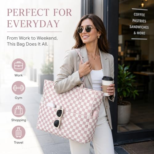 Image of LEDAOU Large Beach Bag Women Waterproof Sandproof Zipper Beach Tote Pool Bag for Swim Gym Grocery Travel with Wet Pocket