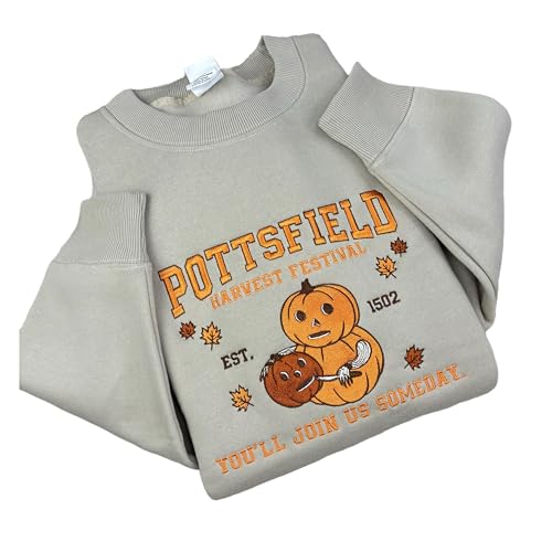 EmbroideredHarvest Festival Pumpkin Carver Sweatshirt Over The Garden Wall Halloween Hoodie Spooky Season Pullover Fall Autumn Multi