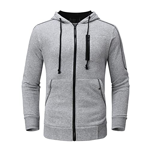 Sanshao Conjunto esportivo masculino com 2 peças, moletom e calça jogger lisa; conjunto de roupa de