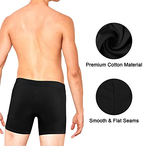 5Mayi Mens Underwear Boxer Briefs Cotton Boxer Brief Regular Long Underwear Pack Open Fly4