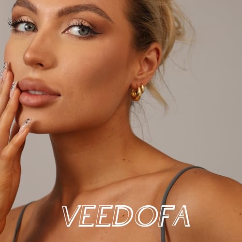 Small Hoop Earrings Set for Women,Trendy 14K Gold Plated Sterling Silver Small Chunky Hoops Earrings for Multiple Piercing Jewelry Gift2