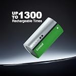 Granicell paquet de 4 10000mAh Batteries D rechargeables, 1300 Cycles NiMH D Piles de cellules, préchargées avec solaire, faible auto-décharge, sans danger pour les lampes de poche, jouets, horloges, dispositifs d'urgence