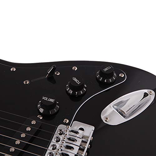 Image of GLARRY Full Size Electric Guitar for Music Lover Beginner with 20W Amp and Accessories Pack Guitar Bag (Black, 39 inch Right Handed)