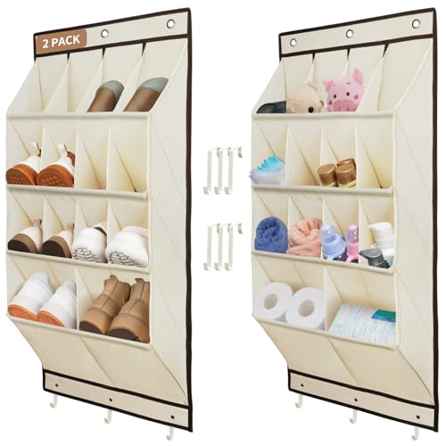 FENTEC Over-the-Door Shoe Organizer (2-Pack) with 28 Pockets