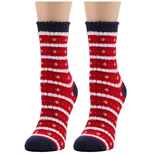 Wollen Sokken Voor 1 paar vrouwen sokken casual winter kerst sokken wollen sokken tube xmas gelukkig nieuw jaar dikke warme kerstboom sokken geschenk Wintersokken Set Voor Dames En Heren (Color : F, - Afbeelding 4