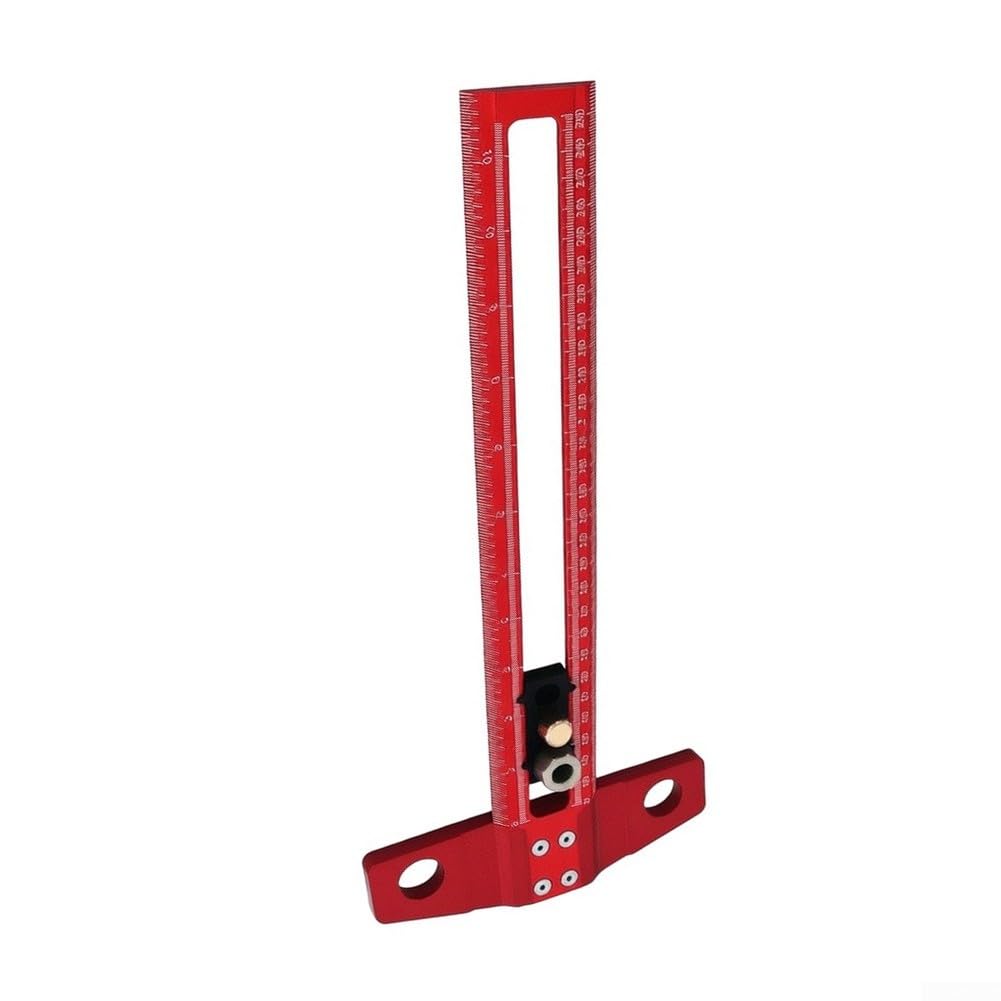 Marcador Líneas para madera 30cm con Deslizador Perforación Marcador(Red Metric 300MM)