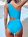CUPSHE Women's One Piece Swimsuit One Shoulder Bathing Suit Cutout Color Block Tummy Control Swimwear, L