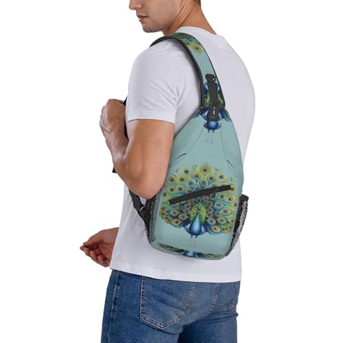 Mochila bandolera tipo sling para pecho blanca miniatura 7