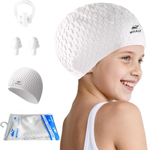 Kids Swim Cap, Silicone Durable Waterproof Swimming Cap for 6-18 YearsDesigned for Children with...