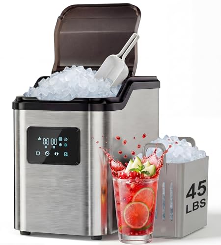 Image of Landeagle Nugget Ice Makers Countertop, Self-Cleaning Chewable Sonic Ice for Home,Kitchen,Office