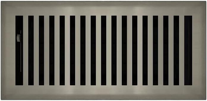 4" x 10" Brushed Nickel Steel Contemporary Floor Register Vent Cover