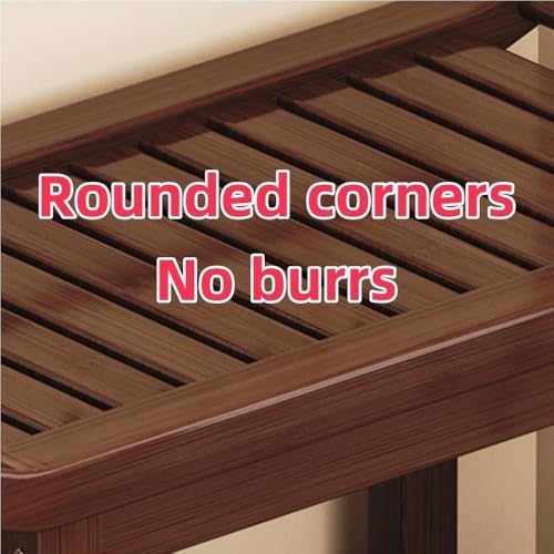 Banc à chaussures en bois avec poignées latérales et rangement à 2 niveaux