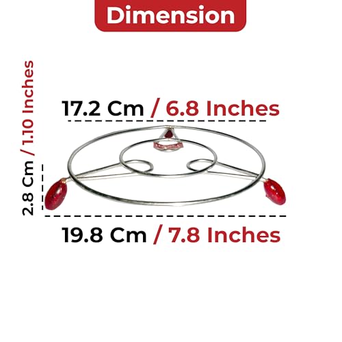Image of HAZEL Stainless Steel Trivet Stand | Heat Resistant Hot Pot Mat | Kitchen & Dining Table Vessel Holder | Cooling & Steaming Rack