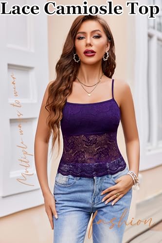 Image of Avidlove Womens Camisole Lace Spaghetti Strap Tank Top Tube Slim Basic Cami Tops