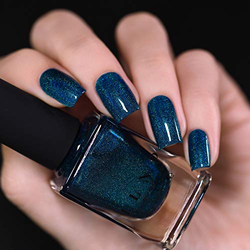 Image of ILNP Isabella - Petrol Blue Holographic Nail Polish, Chip Resistant, Non-Toxic, Vegan, Cruelty Free