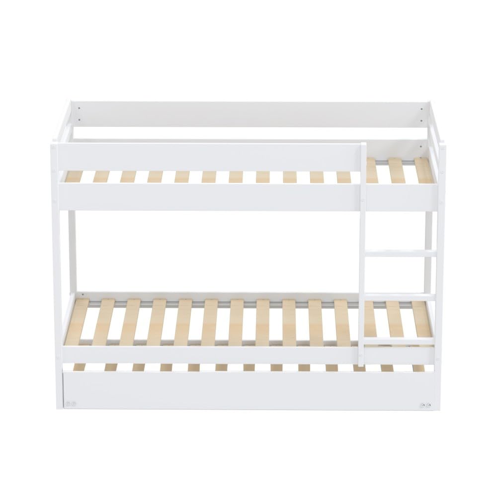 WEBER INDUSTRIES Lit Superposé Wally 90x190, Blanc | 2 Sommiers, 1 Lit Tiroir