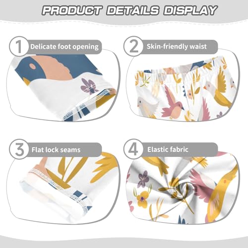 Toddler Girls Leggings Printed Yoga Pants Leggings Bird and Flower for Kids3