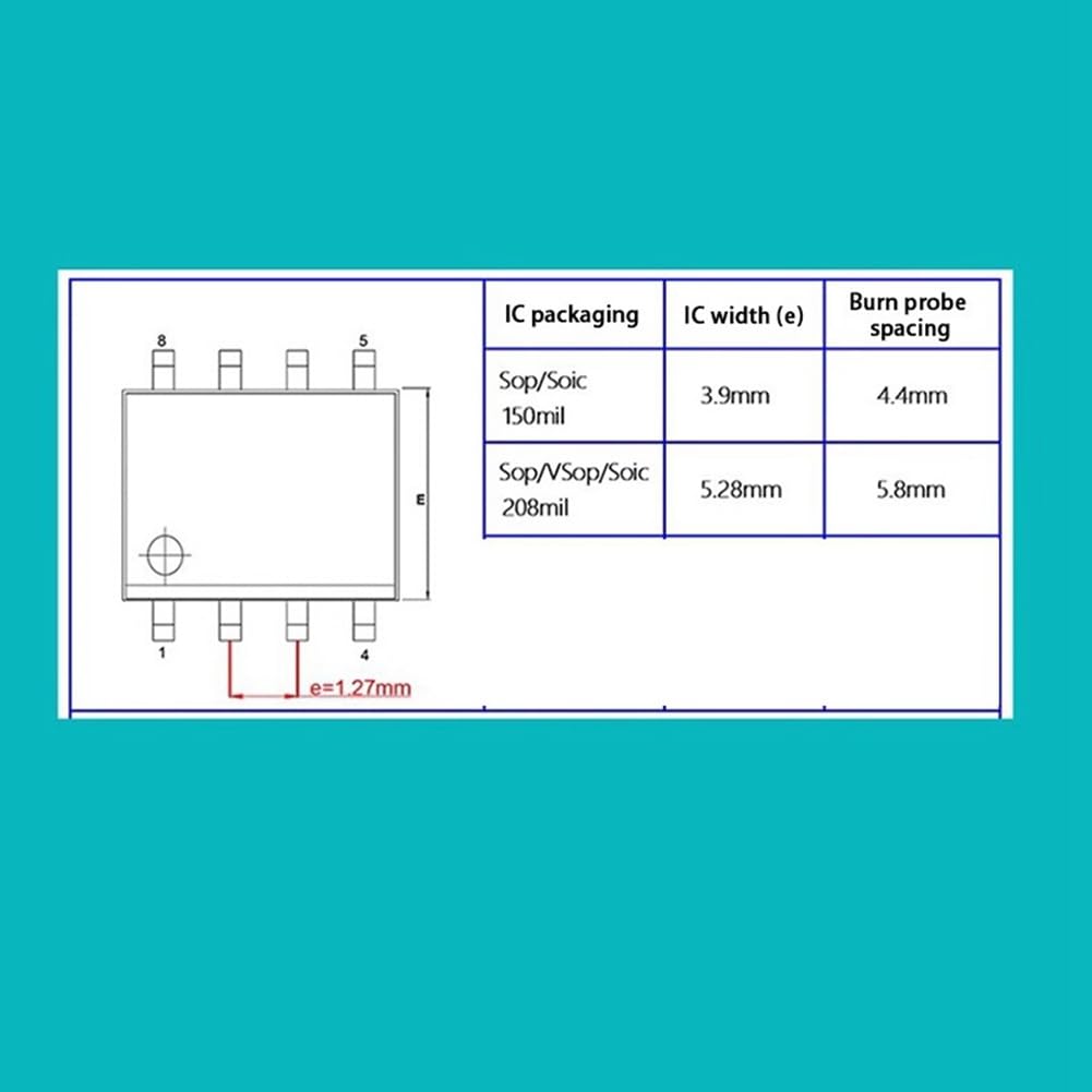 1 Stück Sop8 Chip Download Burn Write Probe Spring Needle Flash Eeprom Chip Burner Cable Sop8 150mil 4.4mm