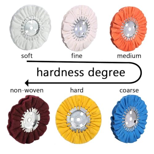 Image of 8 inch Non-Woven Airway Satin Buffing Wheel, 5 /8 inch Arbor Hole | Surface Prep Wheel for Angle Grinder, Ideal for Sanding & Polishing Aluminum, Stainless Steel - 4 PCS